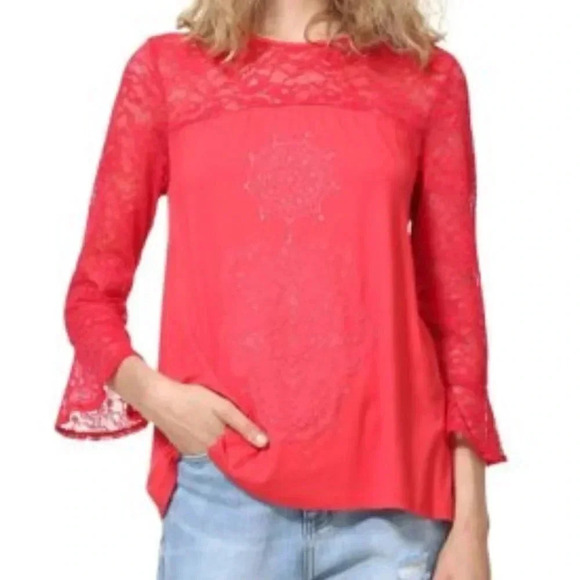 Desigual Red Top Size Medium - Picture 1 of 9